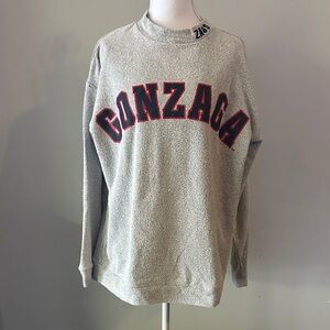 PINK Victoria's Secret Gray Crewneck Sweater with Red Lettering